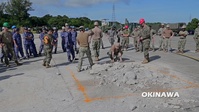 NMCB 5 airfield damage repair training on Kadena AB