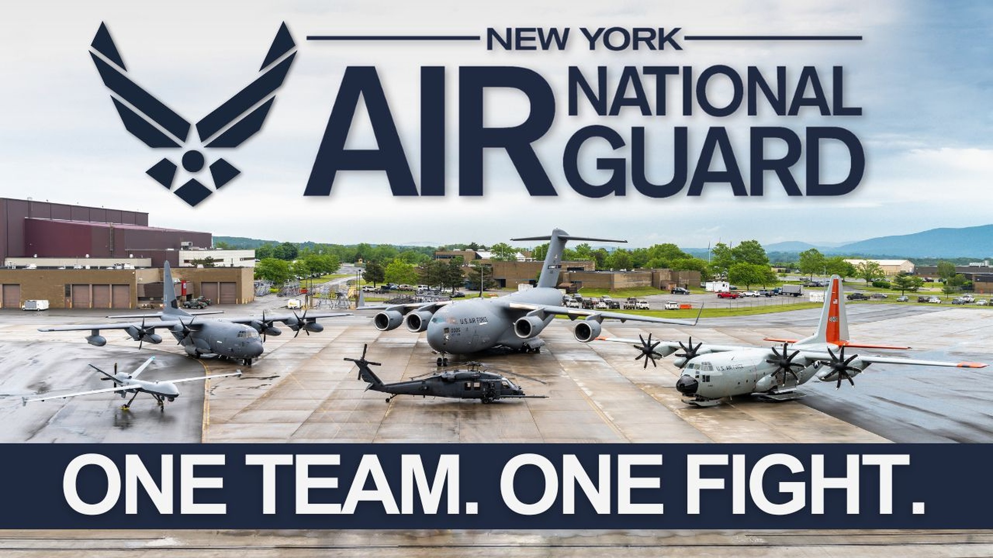The New York Air National Guard operates air bases across Long Island, the Hudson Valley, the Capital Region, Syracuse, and the Niagara Frontier. The 105th Airlift Wing flies C-17 Globemaster III transports, the 107th Attack Wing operates MQ-9 Reapers, and the 174th Attack Wing has flown MQ-9 Reapers since 2010 while also training Air Force maintainers. The 109th Airlift Wing flies the only U.S. aircraft capable of landing on snow and ice with skis, the LC-130H &quot;Skibird&quot;. The Eastern Air Defense Sector monitors the skies over the eastern U.S. from Rome, NY. The 106th Rescue Wing on Long Island operates HC-130J Combat King II aircraft and HH-60W Jolly Green II helicopters, specializing in rescue and recovery.