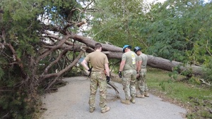 South Carolina Air National Guard clears roads in Greer during Hurricane Helene recovery efforts