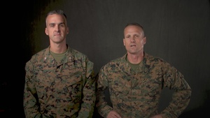 MWHS-1 CO and SgtMaj. address Marines