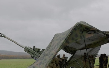 2CR Soldiers fire live rounds with M777A2 howitzer during Dynamic Front 25