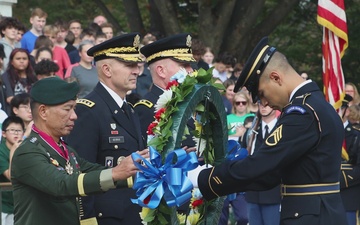 The Commanding General, Philippine Army (CGPA) Lt. Gen. Roy M. Galido participates in a wreath laying ceremony at the Tomb of the Unknown Soldier