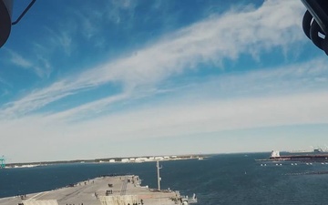 USS George H.W. Bush gets underway from Norfolk Naval Shipyard