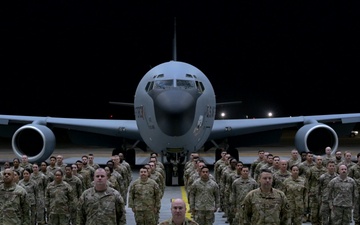 U.S. Airmen stand in formation