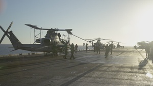 B-Roll: VMM-165 (Rein.) Offloads USS Boxer