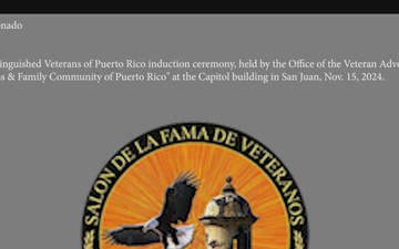 Hall of Fame of Distinguished Veterans of Puerto Rico induction ceremony