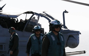 A Social media video showcasing USS Tripoli conducting flight ops