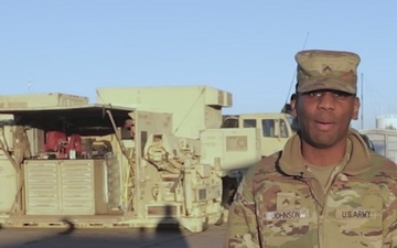 U.S. Soldier Cpl. Jaden Johnson gives a thanksgiving shoutout