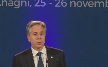 Secretary of State Antony J. Blinken holds a press availability in Italy