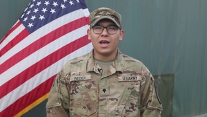 Thanksgiving Shout-out Spc. Isaiah Weber