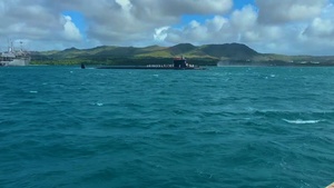 The Virginia-class fast attack submarine USS Minnesota (SSN 783) arrives onboard U.S. Naval Base Guam, Nov 26.