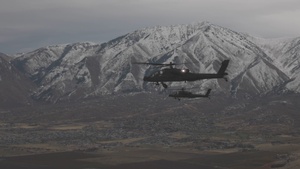 Utah National Guard Receives Army's Most Advanced Attack Helicopter- Aerial B-Roll