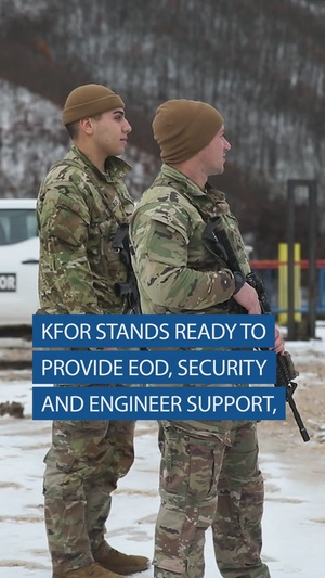 KFOR patrols in Zubin Potok, Kosovo