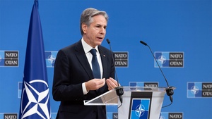 Secretary of State Antony J. Blinken holds a press availability in Brussels, Belgium
