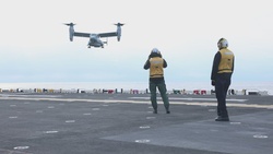 MV-22 Osprey lands on flight deck of USS Wasp (LHD 1)
