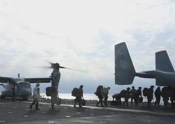 24th Marine Expeditionary Unit (Special Operations Capable) Depart USS Wasp (LHD 1)