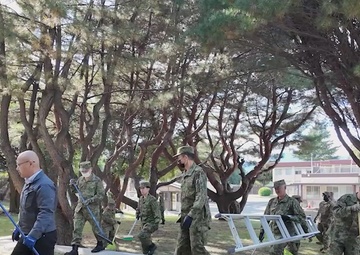 U.S. Soldiers &amp; JGSDF Members Work Together to Clean Historic Monument