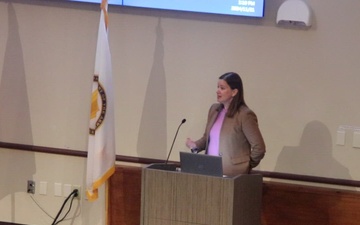 Deputy Assistant Secretary of the Army Environment, Safety, and Occupational Health speaks at award presentation