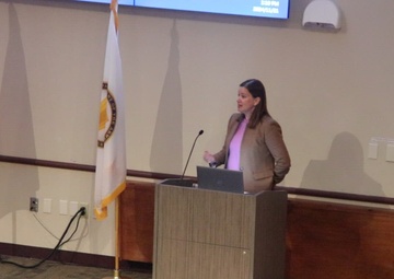 Deputy Assistant Secretary of the Army Environment, Safety, and Occupational Health speaks at award presentation