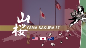 Yama Sakura 87 - Trilateral Flag Raising Ceremony BROLL