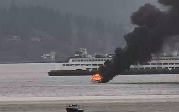 Coast Guard and Partner Agencies Respond to Boat Fire Near Seattle