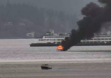 Coast Guard and Partner Agencies Respond to Boat Fire Near Seattle