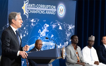 Secretary of State Antony J. Blinken delivers remarks at the Anti-Corruption Champions Award Ceremony