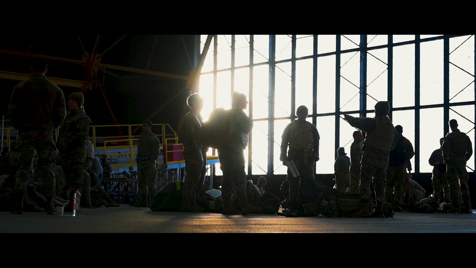 Airmen from the 375th Air Mobility Wing participate in the bi-annual Warrior Challenge on Scott Air Force Base, Illinois, December 5, 2024. The Warrior Challenge was a set of tests for teams to utilize Multi Ready Airman mindsets while undergoing time sensitive decision making, situational assessments and friendly competition. (U.S. Air Force video by Senior Airman Shelby Rapert)