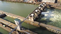 B-Roll: Drone footage of John P. Murtha Locks and Dam