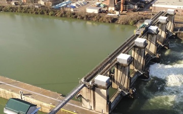 B-Roll: Drone footage of John P. Murtha Locks and Dam