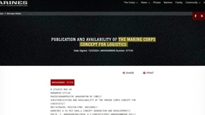 Publication and Availability of the Marine Corps Concept for Logistics