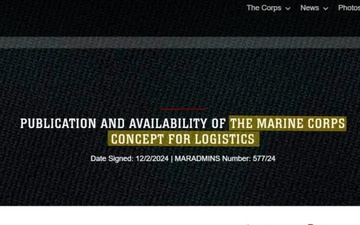 Publication and Availability of the Marine Corps Concept for Logistics