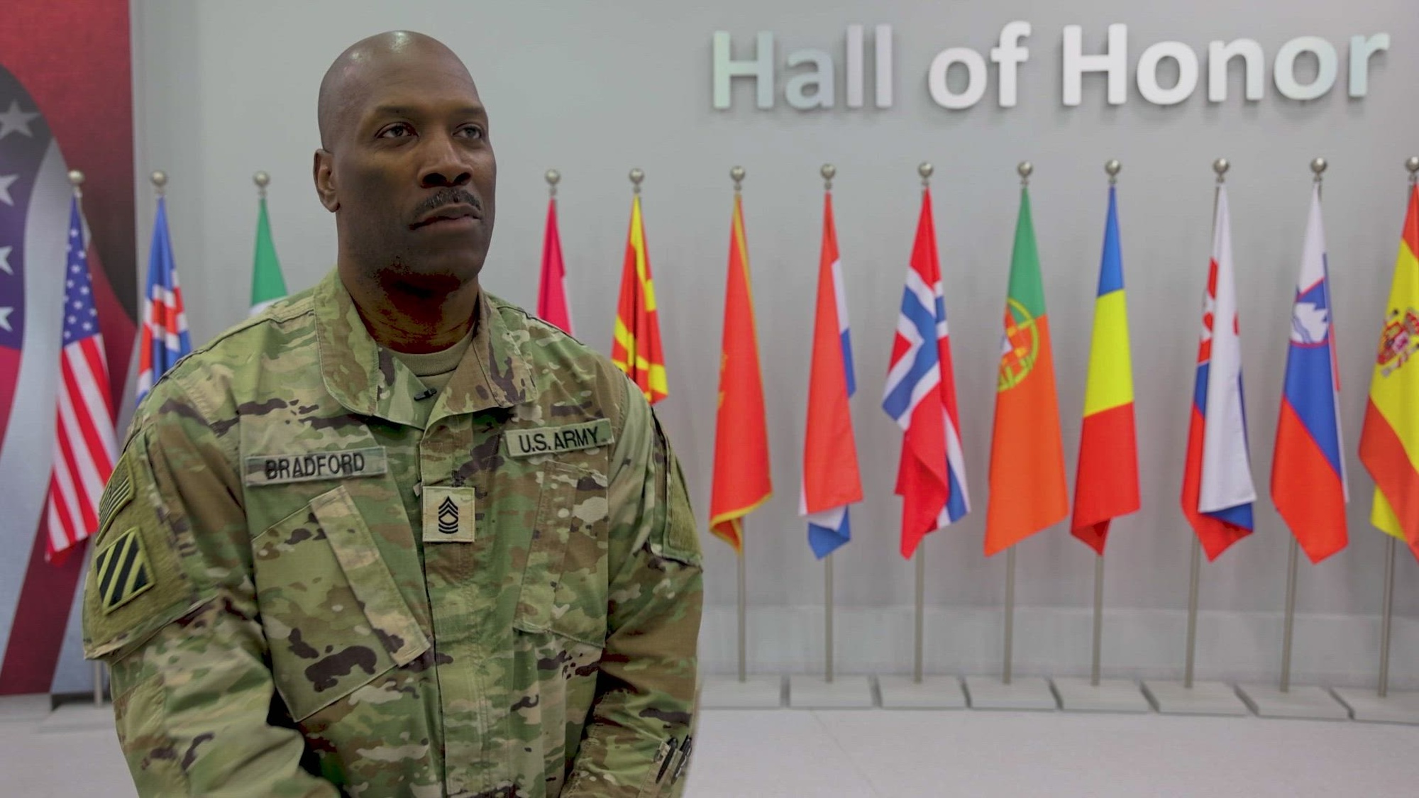 Title: Behind the Lines: Master Sgt. Lamont Bradford Explains the Roll of Military Historians<br />Date: December 10, 2024<br />Location: Camp Kosciuszko,  Poznan, Poland<br />Run Time: 00:03:34:09<br />Producer: Sgt. Joshua Linfoot<br /><br />Summary: Military historians ensure that military history meets the needs of the Army and nation by supporting the Army Historical Program through the collection of historical documents and artifacts. <br /><br />Shot List<br /><br />00:00:15:18 - MASTER SGT. LAMONT BRADFORD, 311 MILITARY HISTORY DETACHMENT<br />00:00:41:08 - MASTER SGT. LAMONT BRADFORD EXPLAINS WHAT MILITARY HISTORIANS DO<br />00:01:13:23 - MASTER SGT.