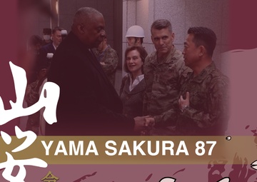 Yama Sakura 87: U.S. Secretary of Defense Lloyd Austin visits Japan BROLL