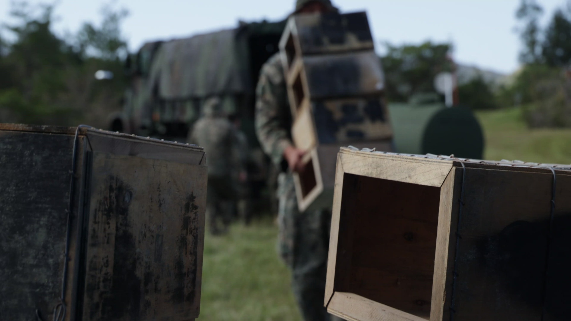 U.S. Marines and Navy sailors with the 31st Marine Expeditionary Unit, offload supplies and set up communications during a foreign humanitarian assistance training on Camp Hansen, Okinawa, Dec. 17, 2024. U.S. Marine and Navy personnel participated in FHA training to test personnel’s abilities to interact and aid humanitarian needs while providing regional stability and security. The 31st MEU, the Marine Corps’ only continuously forward-deployed MEU, provides a flexible and lethal force, ready to perform a wide range of military operations as the premiere crisis response force in the Indo-Pacific region.