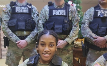 Soldiers assigned to 216th Military Police Company wish friends and family Happy Holidays