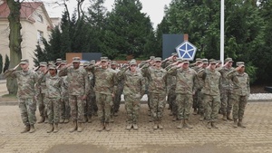 U.S. Army V Corps Soldiers Salute at Camp Kościuszko, Poland (NFL Christmas 2024)