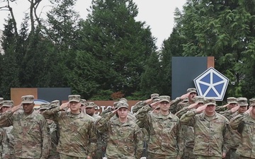 U.S. Army V Corps Soldiers Salute at Camp Kościuszko, Poland (NFL Christmas 2024)