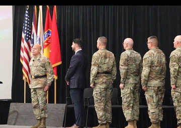 174th Air Defense Artillery Brigade Soldiers honored during call to duty ceremony (B-Roll)