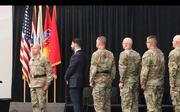 174th Air Defense Artillery Brigade Soldiers honored during call to duty ceremony (B-Roll)