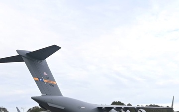 Loadmaster prepares C-17 for next mission