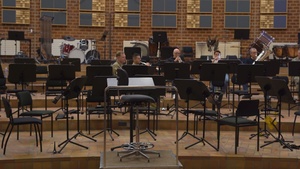 101st Band practices with Luxembourg Military Band