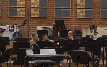 101st Band practices with Luxembourg Military Band