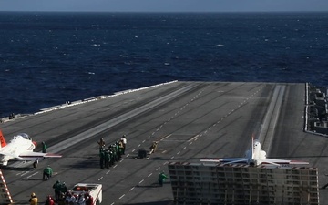 Flight deck operations aboard USS George H.W. Bush (CVN 77)