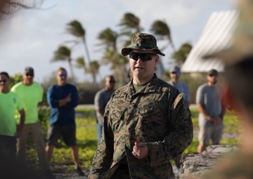 U.S. Marines with 12th Littoral Anti-Air Battalion Participate in a Memorial Ceremony at Wake Island