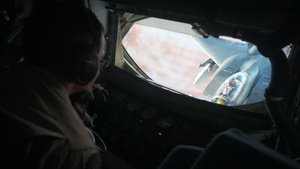 KC-135 refuels A-10s and F-15s over USCENTCOM AOR (stringer)