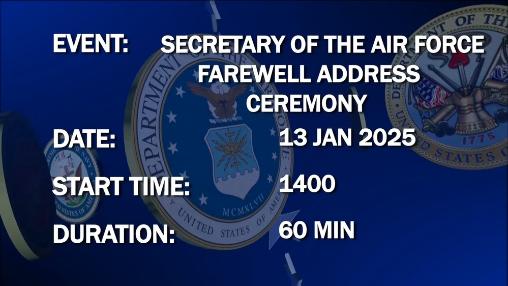 DVIDS - Video - Secretary of the Air Force Frank Kendall, Farewell Address