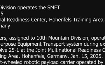 10th Mountain Division operates the SMET