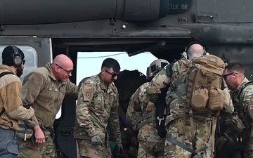 USAF Reserve 944th Fighter Wing Reserve Citizen Airmen work with other units to rescue and transport simulated patients in a base emergency response exercise under austere conditions as part of Exercise Desert Hammer