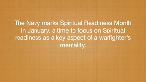 NAS Pax River Spiritual Readiness Month - CTTC Eugene Parker, Jr.